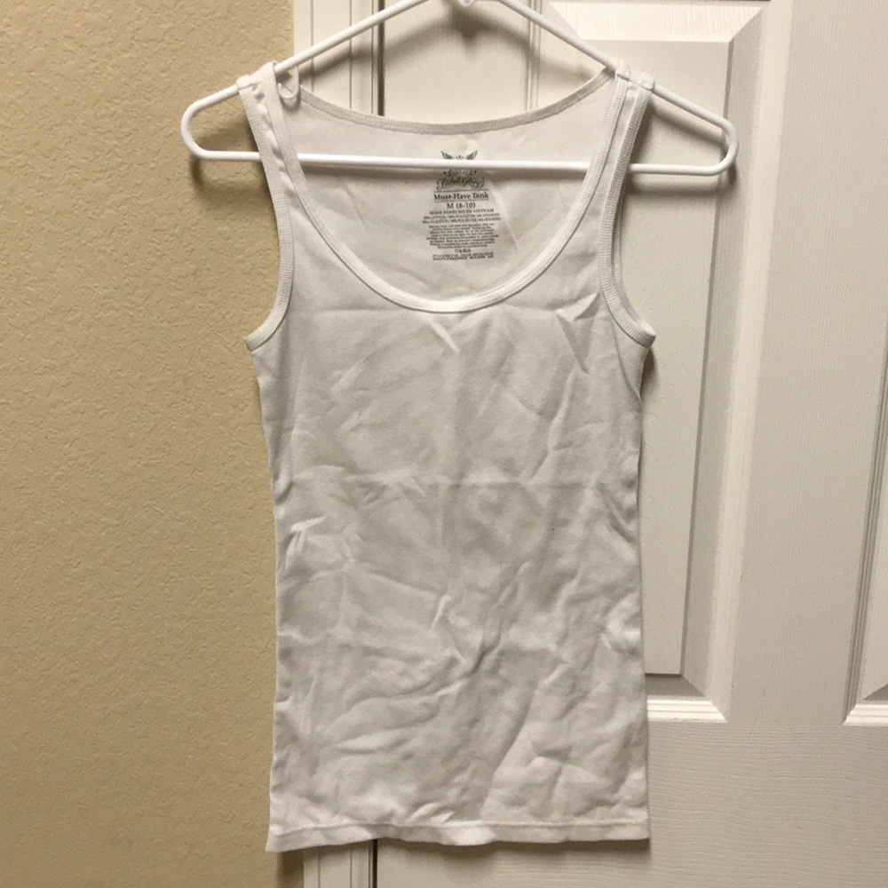 Faded glory white tank top. Size M (8-10).